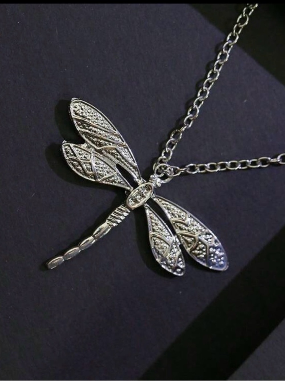 Silver Dragonfly Pendant Necklace - Women's Jewelry